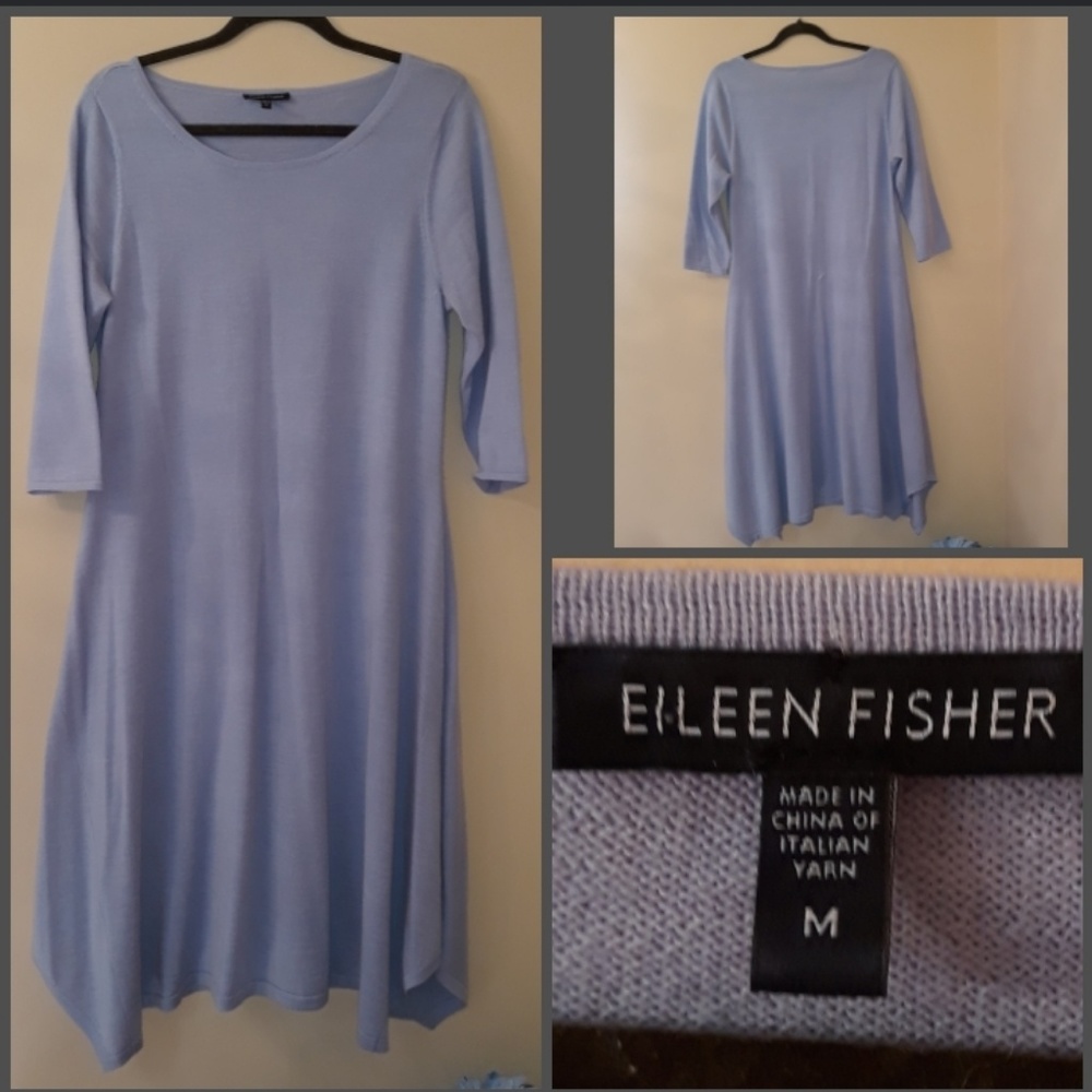 Eileen Fisher blue wool dress